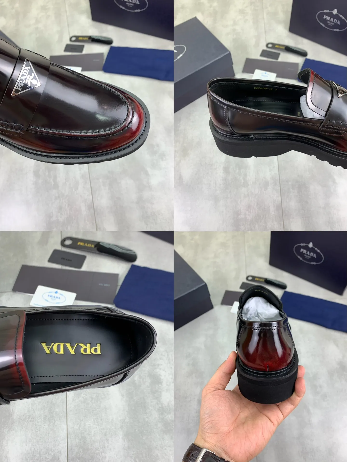Factory price P880💰Original quality, top version🔱 ＰＲＡＤＡPrada. Men’s business casual leather shoes, top quality products. 1:1 shipment⬆️Luxurious and noble👞All imported original color-brushed edge beads, just to create a more comfortable wearing experience. Upper: Original comfortable open-edge bead rubbed color calfskin➕Top imported water-dyed full cow lining, original high-end lightweight and comfortable TPU foam combination bottom✔️Code number: 39-44 (38 45) 46 47 can be customized)